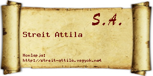 Streit Attila névjegykártya